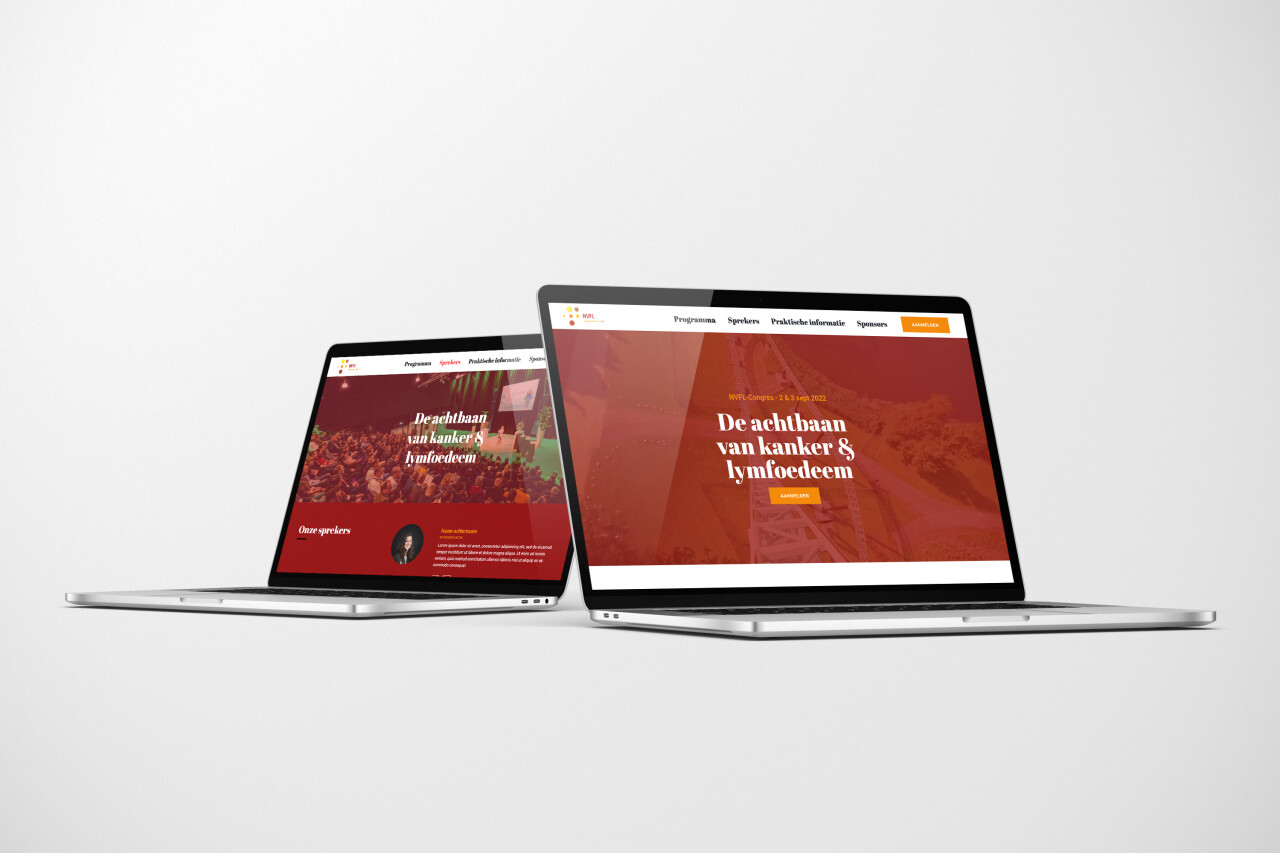 Mockup NVFL website op twee laptops
